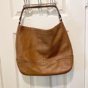 Light Brown Leather Coach Purse. Over the Shoulder Strap.